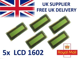 LCD1602 (16X02) (5off) Arduino Black/Green Screen Display, HN44780, Non-Backlit - Picture 1 of 3