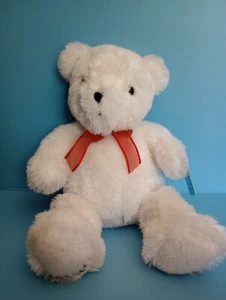 NWT Carter's Plush Teddy Bear 2005 White Stuffed Animal Red Bow 18" Lovey - Picture 1 of 10