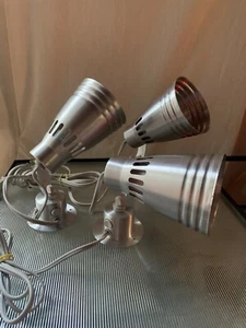 Set Of 3 Vintage Ikea KRAMARE Chrome Silver Mounted Spotlight Lamps - Picture 1 of 17