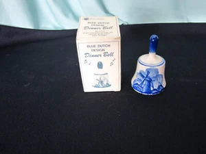 Chadwick Blue Dutch Dinner Bell Mini Porcelain With Paper Box - Picture 1 of 2