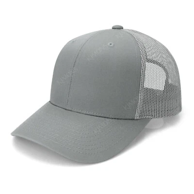 Gorra de camionero de malla de algodón gorra de béisbol con cierre a presión visera plana lisa hip hop para hombre MB Foto 1 de 4