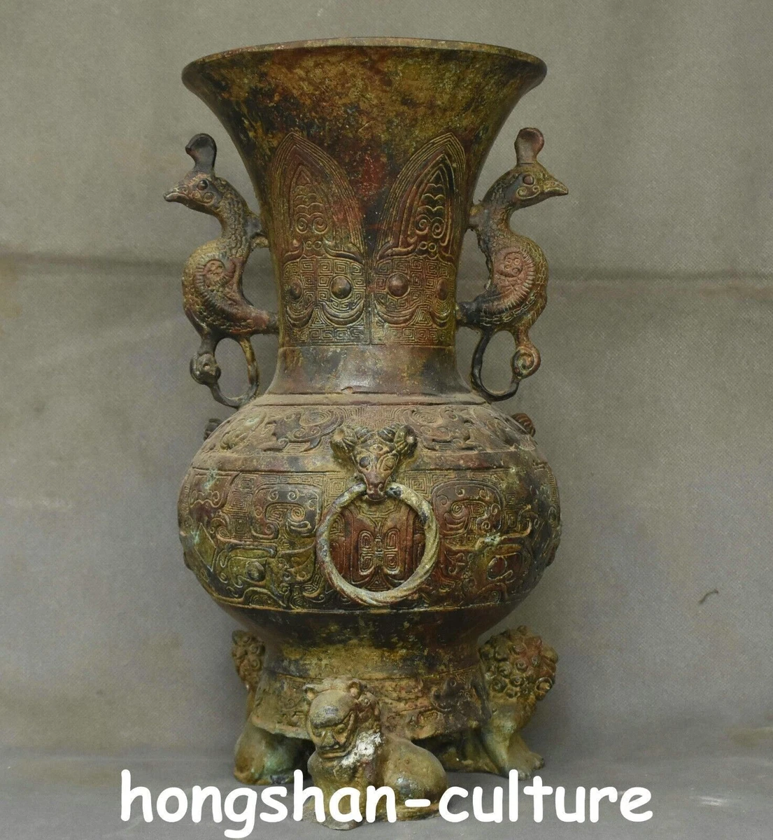 青铜龙在中国古董花瓶| eBay