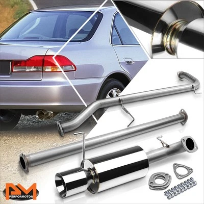 For 98-02 Honda Accord I4 F23A 4" Rolled Tip Muffler S.S Catback Exhaust System - Image 1 of 4