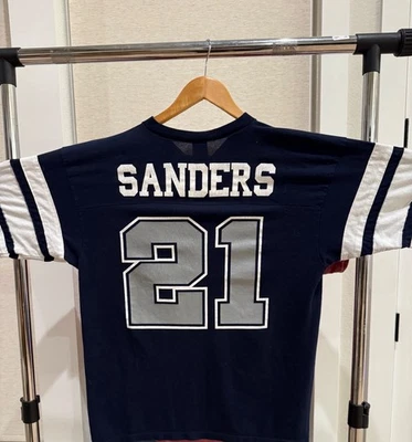 Camiseta Deion Sanders #21 Dallas Cowboys Años 90 De Colección - Logo 7 Hecha en EE. UU. Talla L Foto 1 de 4