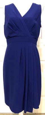 Nuevo con etiquetas Vestido Alex Marie Talla 8 Azul Real Sin Mangas Cuello en V Imitación Envolvente $128 Foto 1 de 4