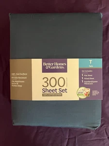 Better Home And Gardens Twin Sheet Set Dark Blue Brand New - Picture 1 of 3