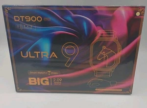 DT900 Ultra9 Smartwatch with 7 Multicolored Straps Brand New 49mm Black Case - Photo 1 sur 6