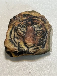 Majestic Tiger ~ Hand painted on a stone - pet rock Paper Weight African - Picture 1 of 3