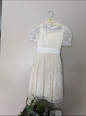 Платье для девочки Dorissa International Nicole винтажное причастие цветок размер 12 - Изображение 1 из 4