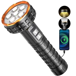 Flashlight, 5000 Lumen Rechargeable LED Flashlight with Digital Display, 8 Mo... - Picture 1 of 8
