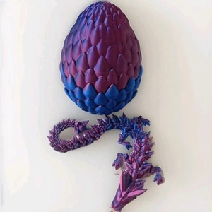 30 cm 3D-gedruckter Drache lila mit großem Ei 14 cm kostenloser Versand 6+ Jahre UK-Verkäufer  - Bild 1 von 5