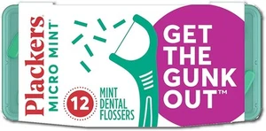 Plackers Micro Mint Dental Floss Picks with Travel Case, 12 Count (Pack of 1) - Picture 1 of 10