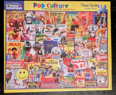 BRAND NEW Pop Culture 24x30" 1000 Piece Jigsaw Puzzle By White Mountain Puzzles  - Image 1 of 3