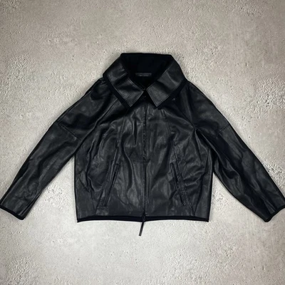 Chaqueta de cuero Annette Gortz para mujer negra de gran tamaño vanguardista talla M Foto 1 de 4