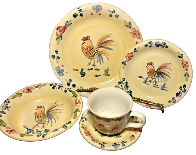 Vajilla Gibson Home pintada a mano HMQ42 gallo floral reemplazos rurales Foto 1 de 4
