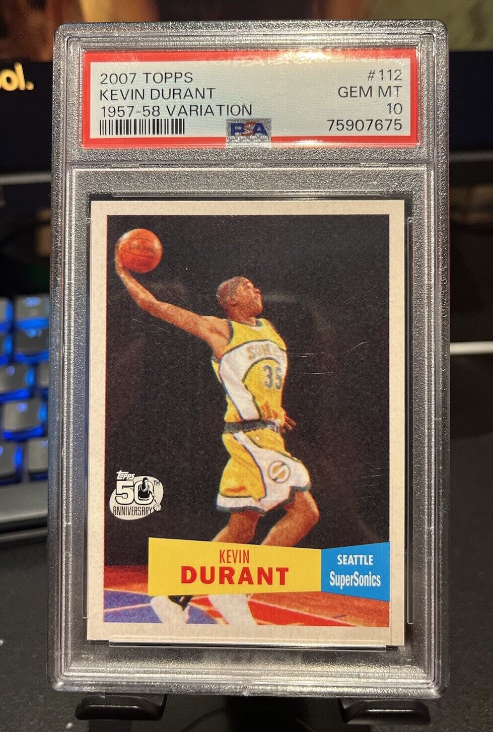 Kevin Durant  2007 Topps Rookie 1957-58 Variation #112 RC PSA 10 Gem Mint