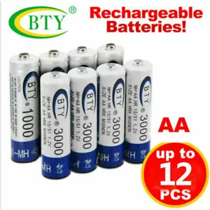 Lot of 4-20pcs BTY AA 2A Rechargeable Battery Ni-MH 1.2V 3000mAh LED USPS Ship - Picture 1 of 13