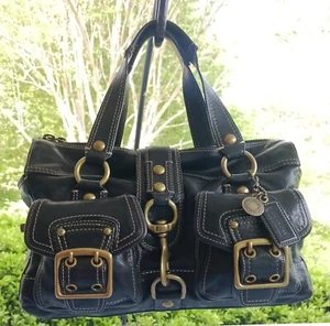 Coach MEDIUM 10330 65th Anniversary Mandy Vintage Black Leather Shoulder Bag - Picture 1 of 18