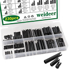 230Pcs SAE Roll Pin Assortment Set - Slotted Spring Steel 10 Sizes - 1/16 5/64 3