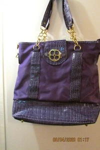 IMAN Large Purple Purse/Laptop Bag - New - Picture 1 of 7