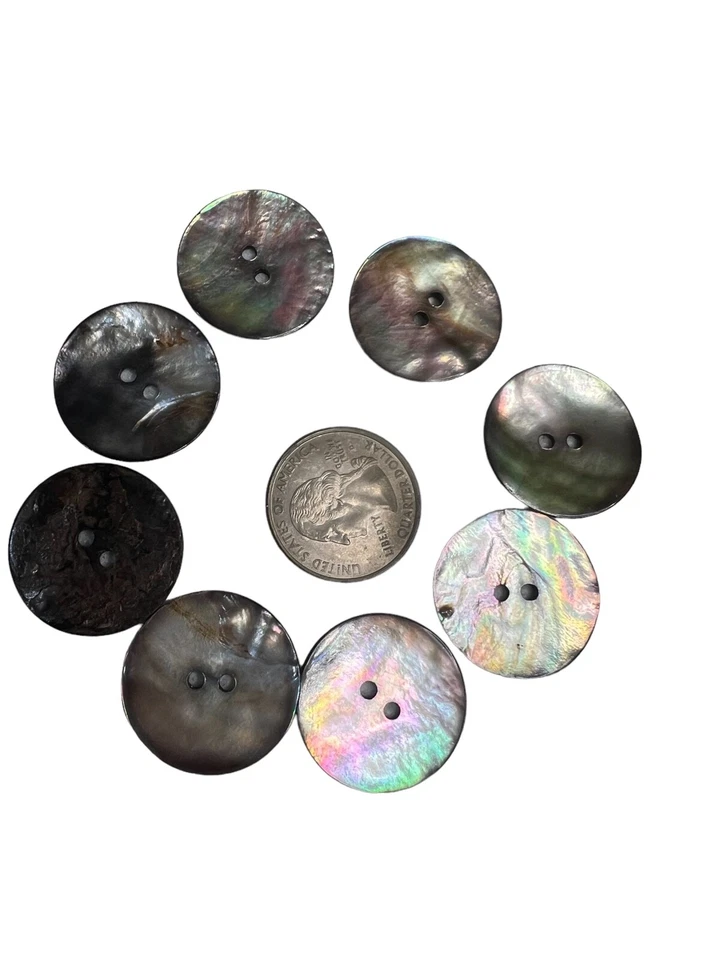 8 Botones Madreperla Tamaño Mediano 2 Agujeros Artesanía Natural (BTN2) Foto 1 de 4