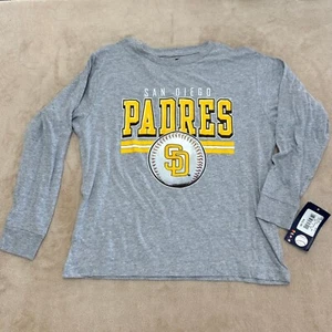 Team Athletics San Diego Padres Long Sleeve Graphic Tee Shirt Kids M 10/12 - Picture 1 of 4