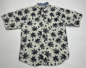 Vintage Bugle Boy Co Shirt Mens XL Blue Hawaiian Short Sleeve Button Up Adult - Picture 1 of 5