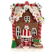 B/O Lighted Clay Dough Gingerbread House with Gingerbread Lady Figurine