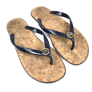 Sandalias Michael Kors para mujer 10 de corcho azul tanga chanclas deslizables - Imagen 1 de 10
