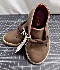The children's place toddler boy lace up boots faux leather brown Sz 7 - Picture 1 of 11