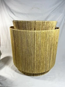 VTG MCM String Art Lamp Shade Pendant Swag Atomic Boho 16” - Picture 1 of 10
