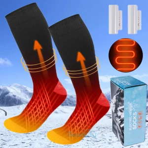Electric Heated Socks Rechargeable 4000mAh Battery Men Women Winter Foot Warmer - Picture 1 of 53