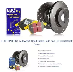 Pastillas delanteras amarillas y kit de freno de disco ranurado turbo PD13KF774 EBC - Imagen 1 de 1