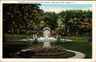 Peoria, IL Glen Oak Park Electric Fountain & Rose Arbor Vintage Postcard B728