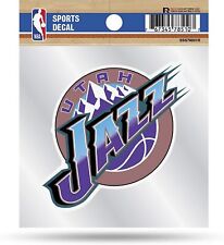 Utah Jazz 4x4 Inch Die Cut Decal Sticker, Retro Logo, Clear Backing