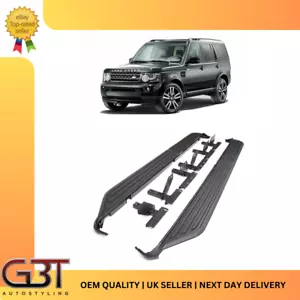FITS LAND ROVER DISCOVERY 3/4 SIDE STEPS RUNNING BOARDS BLACK/SILVER UK STOCK - Picture 1 of 12