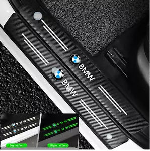 4 PIEZAS Luminosa Placa Puerta Coche Alféizar Antiarañazos Borde Adhesivo para BMW Nuevo - Imagen 1 de 10