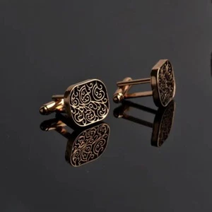 Square Cufflink Buttons Gold Silver Color Cufflinks Clothes Decorative Button - Picture 1 of 19