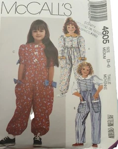 Vintage McCall's Sewing Pattern 4605 Size 3-4 Children's Jumpsuits  - Picture 1 of 2