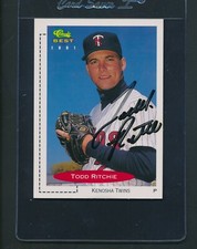 1991 Classic Best #319 Todd Ritchie Twins Signed Auto *E7468