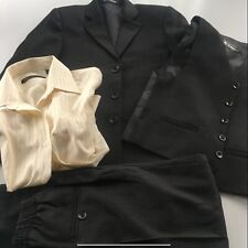 FORMAL SUIT BOYS Wedding Black Pinstripe Shirt trousers waistcoat jacket 8 years