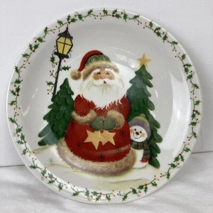 STUDIO 33 SAMMELTELLER WEIHNACHTSMANN SCHNEEMANN WEIHNACHTEN OFENFEST 8" Teller Urlaub - Bild 1 von 5