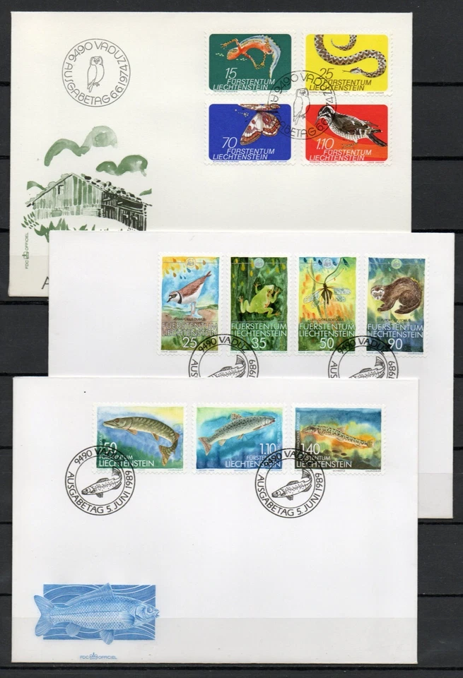 Liechtenstein - Wildlife - 3 stk. FDC Covers - VF Used !!!!!  (A6163) - Image 1 of 1