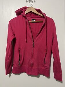 The North Face Hoodie Womens L Pink Fleece Sweater Zip Up Hiking Outdoors