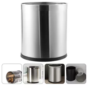 Stainless Steel Trash Can Kitchen Wastebasket Garbage for Bedroom Office - Picture 1 of 12