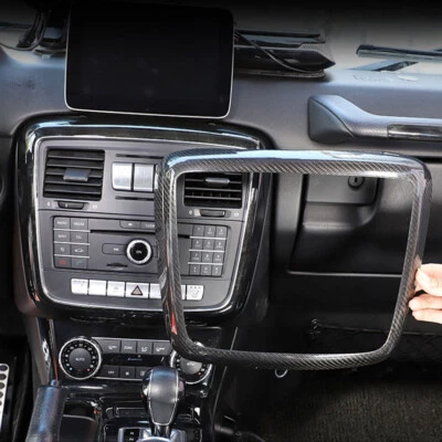 For Benz W463 G500 G550 G63 2012-18 Carbon Fiber Dashboard AC Console Cover Trim - Image 1 of 4