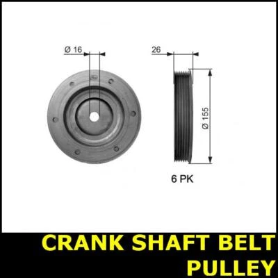 Polia de correia de eixo de manivela compatível com Volvo S40 V50 Opt2/2 2.0 D4204T2 544 545 0201DVT - Imagem 1 de 3