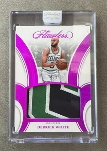 2024-25 Panini Flawless Derrick White Game Used Patch Fuscia 5/5≈1/1 - Picture 1 of 2
