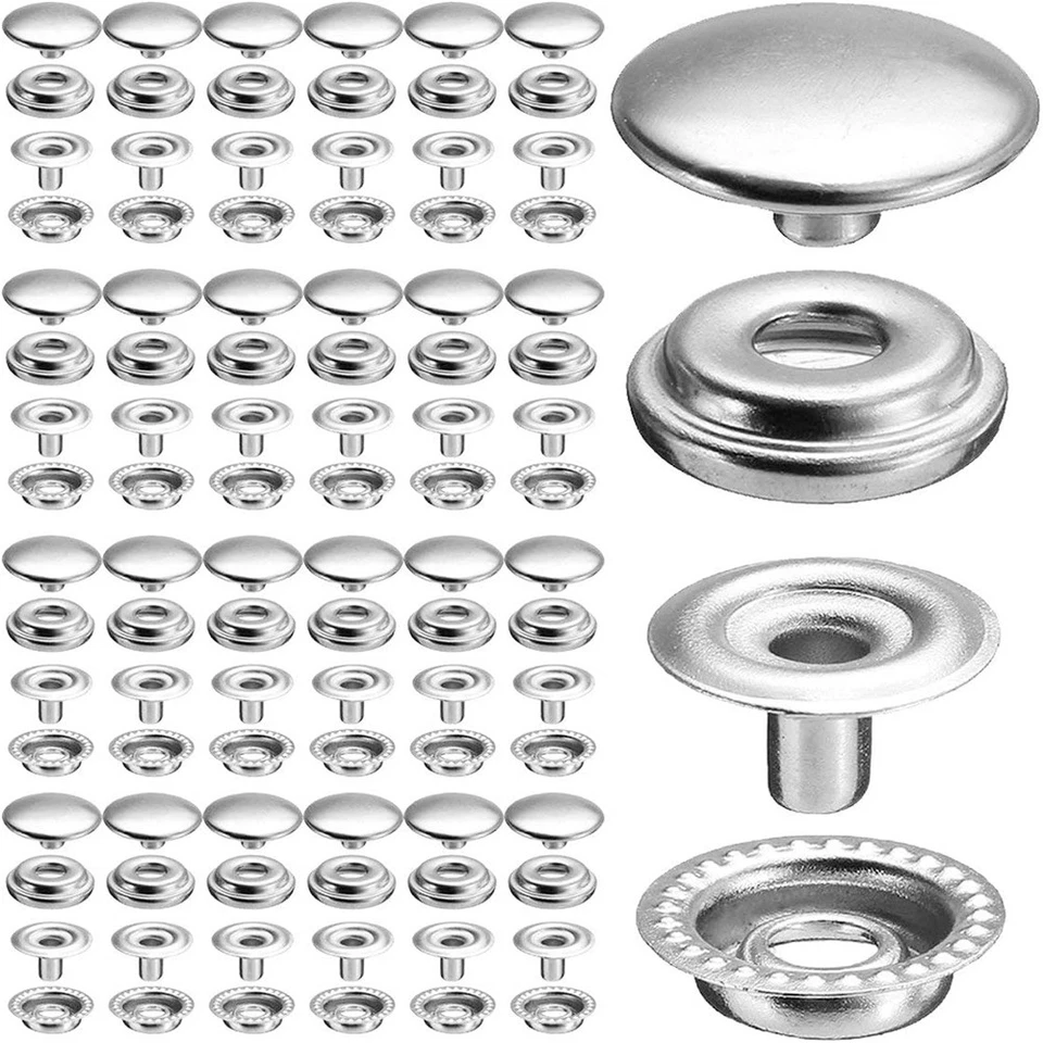 Heavy-Duty Snap Fasteners Kit - 25 Sets (10-20mm) for Sewing & Clothing Repair - Image 1 of 4