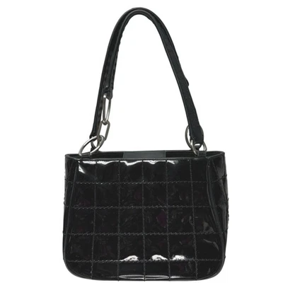 Donald J Pliner Black Patent Leather Handbag Purse 2 Handle Lined Party Dressy  - Image 1 of 4